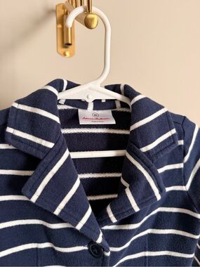 Hanna Andersson Navy Striped Knit Blazer Jacket Size 80 Toddler